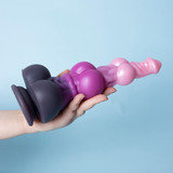 Monster Knots Horse Dildo Purple Pink Gradient Suction Cup Giant Knotted Fantasy Toy