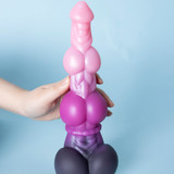 Monster Knots Horse Dildo Purple Pink Gradient Suction Cup Giant Knotted Fantasy Toy