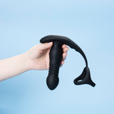 APP Remote Control Telescopic Prostate Massager Male G-Spot Stimulator 10 Modes Vibration + Thrusting C-Shape Prostate Trainer Wireless Sex Toy