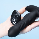 APP Remote Control Telescopic Prostate Massager Male G-Spot Stimulator 10 Modes Vibration + Thrusting C-Shape Prostate Trainer Wireless Sex Toy