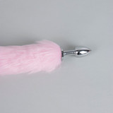 Stainless Steel Fox Tail Anal Plug Fluffy Tail Butt Plug Cosplay Pet Play Multi-Color