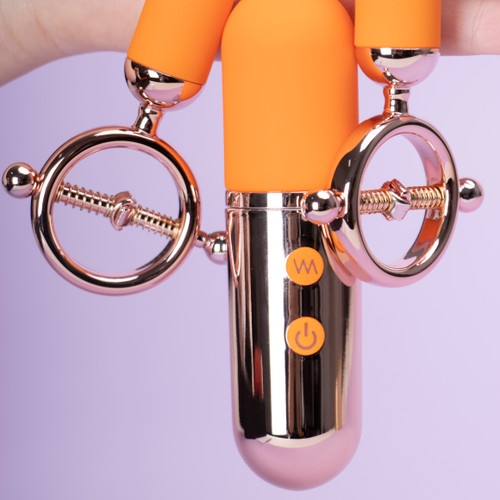 Forbidden Lock Nipple Clamps Vibrator SHD-S471 Nipple Clamp Vibration 9 Modes Stimulator Remote Waterproof Silicone Sex Toy