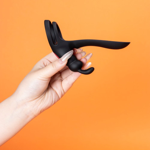 Tusky-RCT Rabbit Dual Vibration Cock Ring SHD-S657-2 9 Modes Remote Couple G/Clit Stim Waterproof