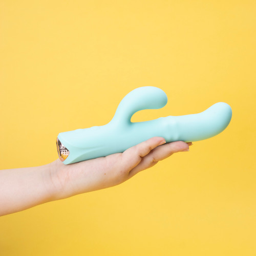 Rotating Swing Rabbit Vibrator G-Spot Clitoral Dual Stimulator Waterproof USB Rechargeable