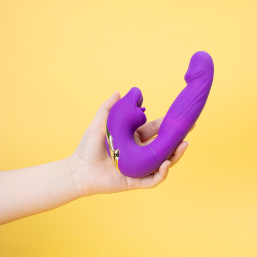 2026 Upgraded HF Thrusting Licking G-Spot Vibrator 5 Lick+Suck + 7 Vib Modes Waterproof USB Charge
