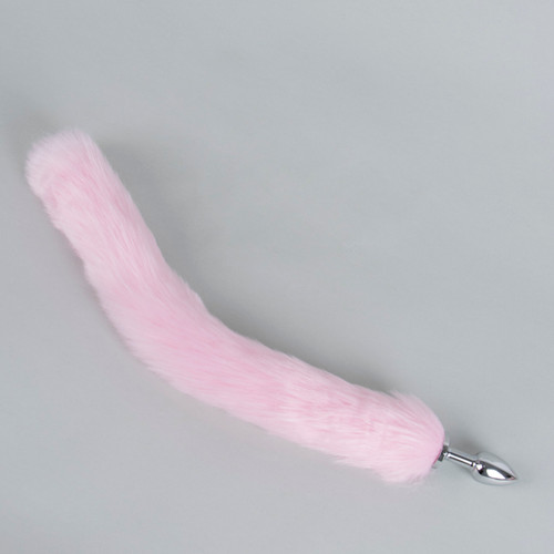 Stainless Steel Fox Tail Anal Plug Fluffy Tail Butt Plug Cosplay Pet Play Multi-Color