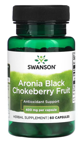 SW1296 /  Swanson Aronia Black Chokeberry Fruit 400mg 60s / 野櫻莓黑山莓 400 毫克60 粒[EXP 有效日期 4/2027]