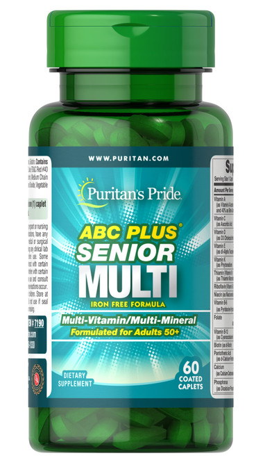 7190ss / ABC Plus® Senior Multi-vitamin Multi-Mineral Iron Free Formula 60s / ABC PLUS 長青綜合維他命及綜合礦物質配方(不含鐵) 60粒 [EXP DATE有效日期 3/2027] 