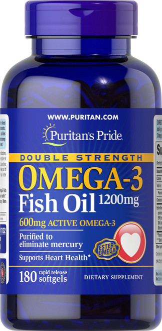 17132  Double Strength Omega-3 Fish Oil 雙倍強效奧米加3 魚油丸1,200毫克 (含600毫克活性奧米加3) 180粒