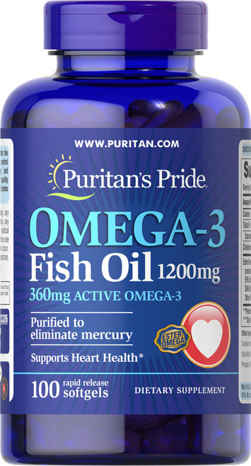 13326/ Omega-3 Fish Oil 奧米加3 魚油丸 1200 毫克 (含360毫克活性奧米加3) 100粒