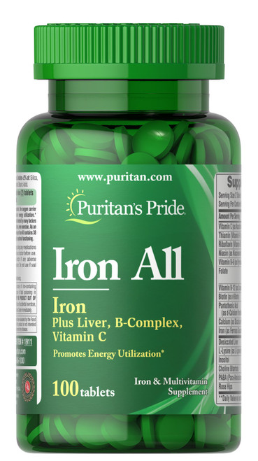 1911 / Iron All Iron Plus Liver, B-Complex, Vitamin C 100s /  Iron All 鐵、肝、B雜及維他命Ｃ配方100粒