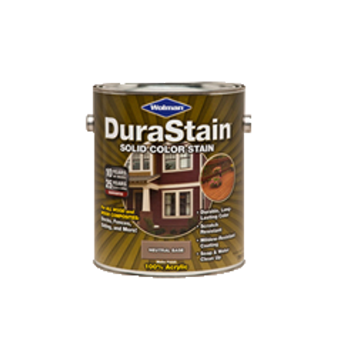WOLMAN DURASTAIN 18216 SOLID COLOR EXTERIOR WOOD STAIN WHITE BASE 100% ACRYLIC ONE GALLON