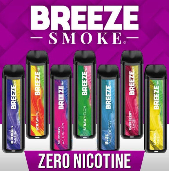 BREEZE SMOKE PRO ZERO NICOTINE DISPOSABLE VAPE