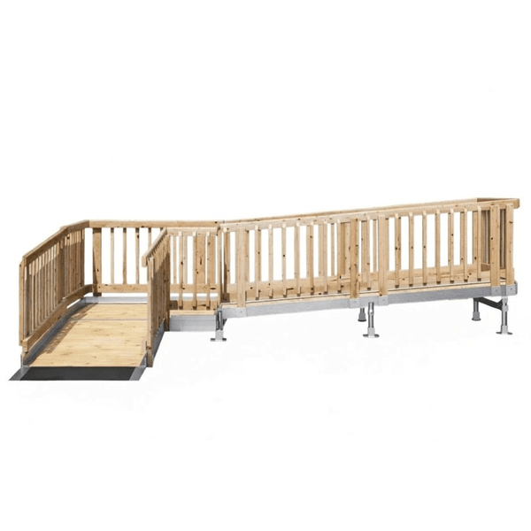 Rampit W.A.R Wood and Aluminum Modular Ramp with Wood Pickets (36" Wide)