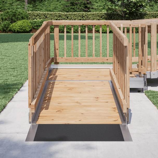 W.A.R Wood and Aluminum Modular Ramp with Wood Pickets (36" Wide)