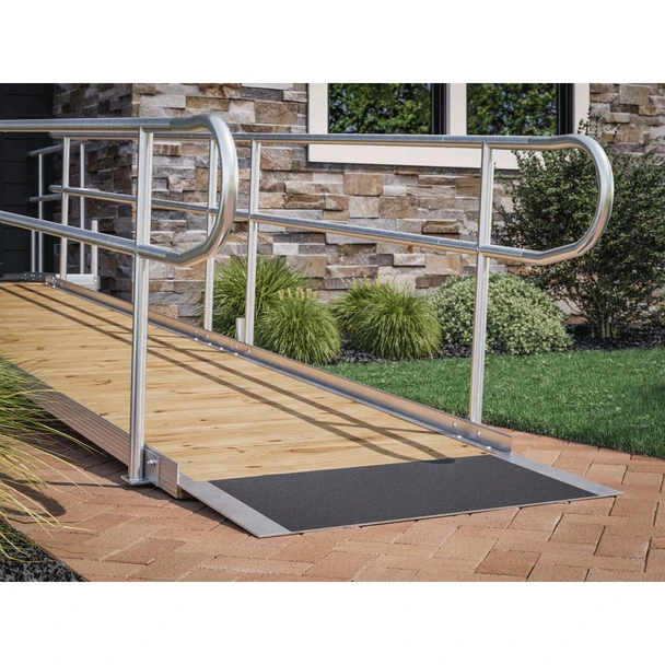 W.A.R Wood and Aluminum Modular Ramp with Two Line Rails (36" Wide)