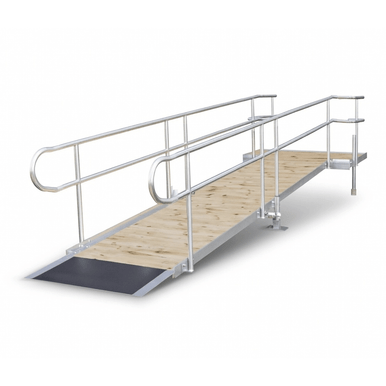 W.A.R Wood and Aluminum Modular Ramp with Two Line Rails (36