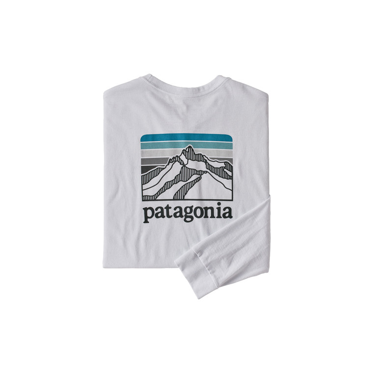 Patagonia Men's Long-Sleeved Line Logo Ridge Responsibili-Tee '23 White