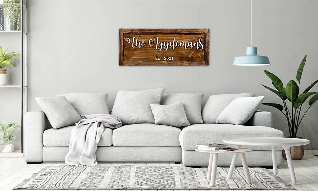 gun concealment wall art above sofa