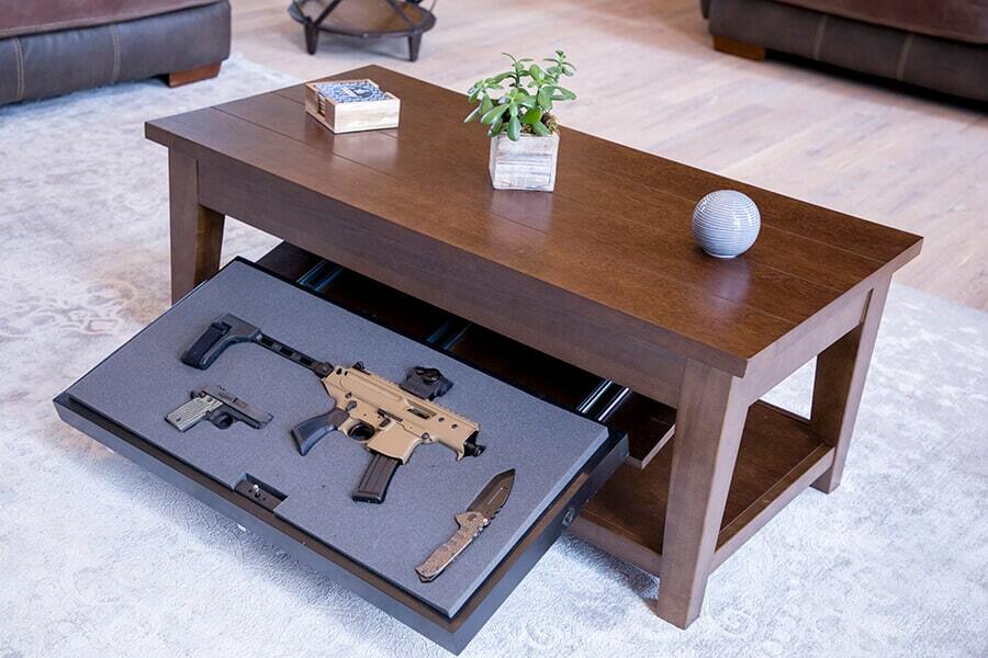 tactical coffee table when opened