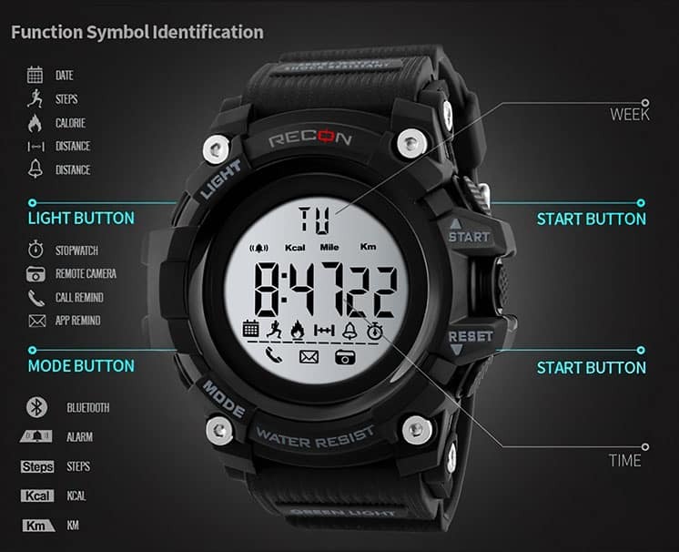 Tactical smart watch features