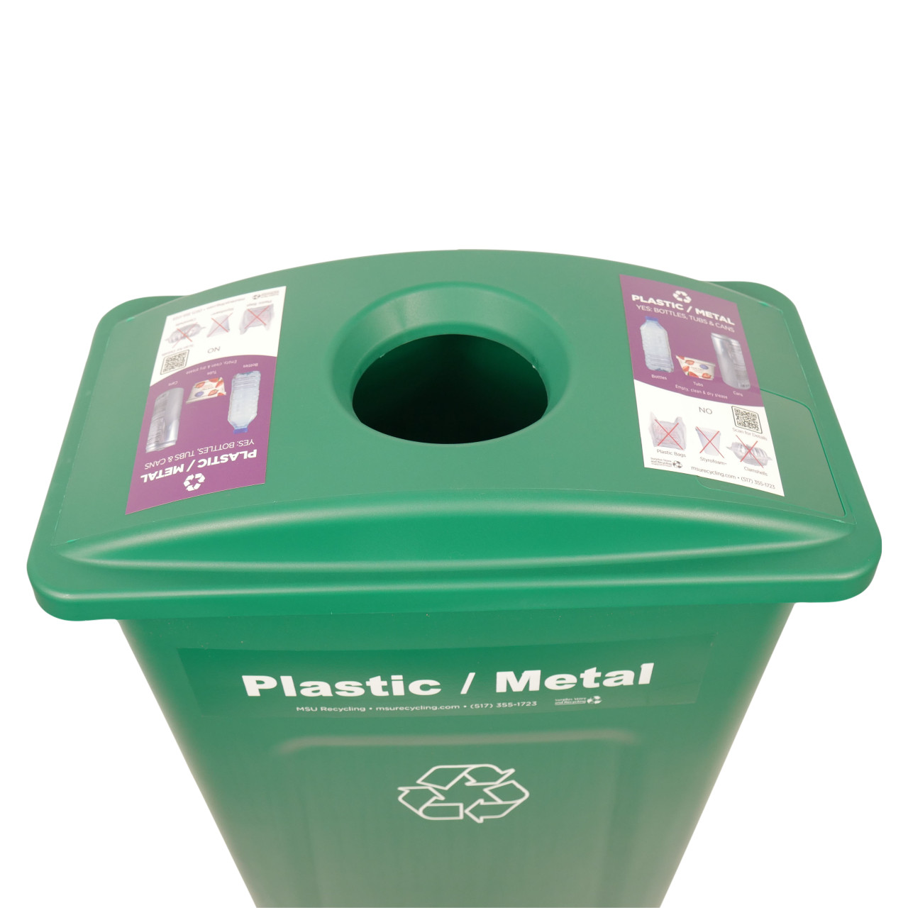 Hallway Recycling Bin for Plastic/Metal - top view