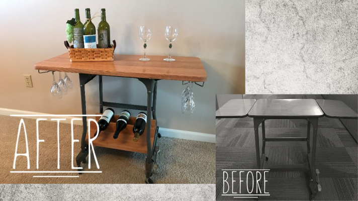 Q & A with an Upcyclist: Repurposed Oak Bar Cart