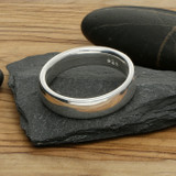 Sterling silver 5mm court wedding band with 999 silver finish – Ministry of Luxury.