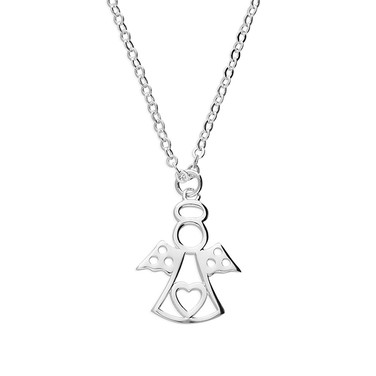 Sterling silver filigree angel necklace with heart detail and 999 silver finish – Ministry of Luxury.