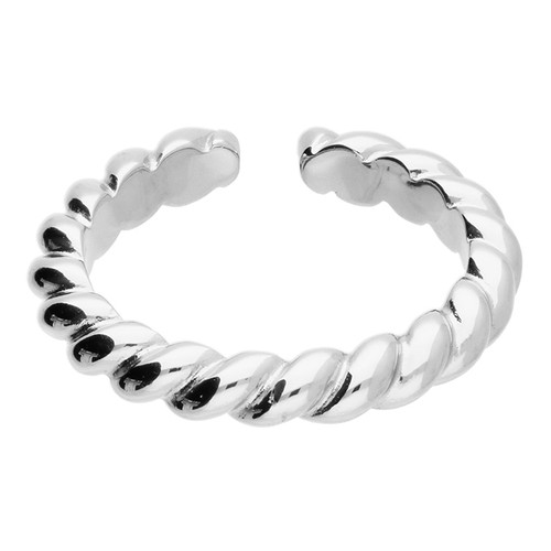 Sterling silver adjustable twist ring with polished finish – 88Pure Collection.