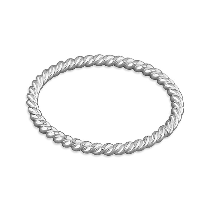 Sterling Silver Thin Twisted Band Ring | 88Pure Collection