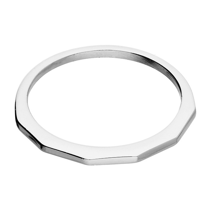 Sterling Silver Pentagonal Thin Stacking Ring | 88Pure Collection