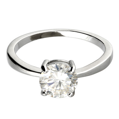 Sterling Silver 1.5 Carat Moissanite Solitaire Ring
