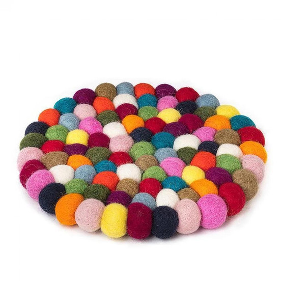 Multi Color Felt Round Trivet