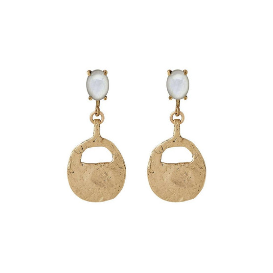 Artifact Rainbow Moonstone Bronze Earring