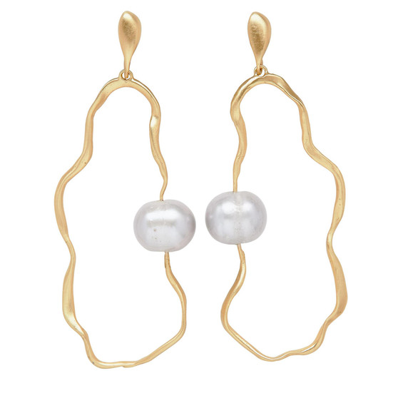 Cloud Bronze Pearl Earrings