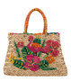 Embroidered Straw Tote