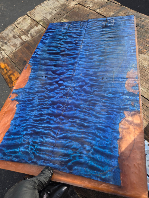 Casted carvetop Blue quilted maple bookmatch 9.05.26.001