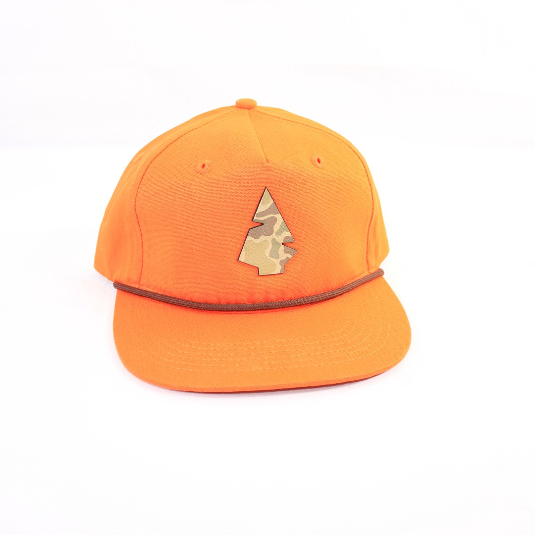 Blaze Orange Arrowhead Patch Rope Hat - Broken Arrow Outfitters