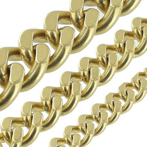 B8840 Natural Brass, Two-Side Flat Chain, Solid Brass-LL (36" length)