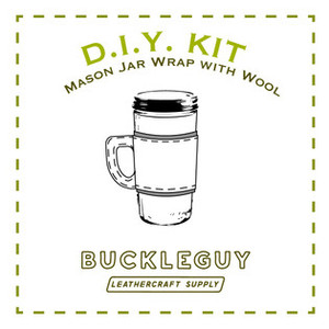 Mason Jar Leather Wrap with Wool Lining Pattern, PDF Template