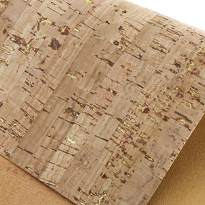 Italian Cork Fabric, Continuous Sheet, Row Pattern, Natural w/ Gold Flecks Italian Cork Fabric, Continuous Sheet, Row Pattern, Natural w/ Gold Flecks