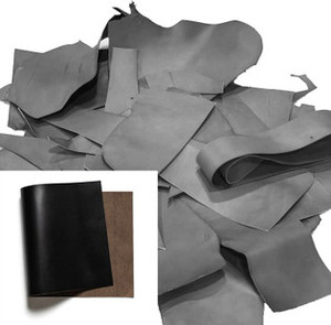 Horween Chromexcel Leather Scrap, Black, 8/9oz, 19.5lbs