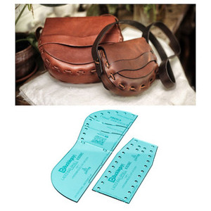 Small Laced Leather Bag, Acrylic Template Small Laced Leather Bag, Acrylic Template