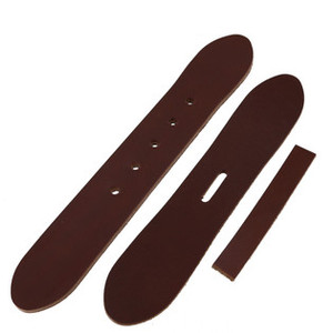 Wickett & Craig English Bridle Leather Belt Tab, Medium Brown, 1-1/4", Multiple Shapes