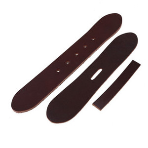 Wickett & Craig English Bridle Leather Belt Tab, Burgundy, 1-1/4", Multiple Shapes