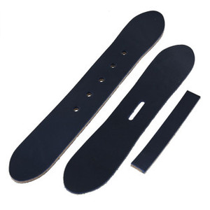 Wickett & Craig English Bridle Leather Belt Tab, Navy, 1-1/4", Multiple Shapes