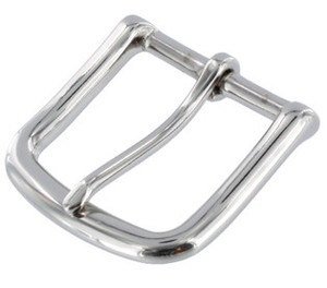 1035 Nickel Plate, Heel Bar Buckle, Solid Brass-LL, Multiple Sizes