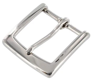 T3465 Nickel plate, Heel Bar Buckle, Solid Brass-LL, Multiple Sizes
