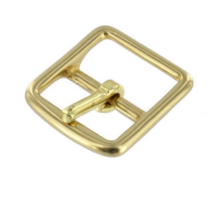 B3074 Natural Brass, Center Bar Buckle, Solid Brass-LL, Multiple Sizes